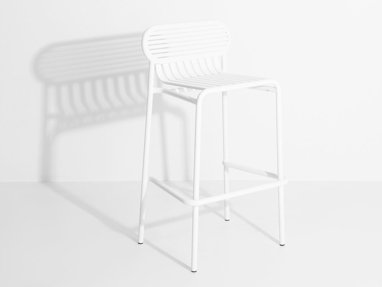 Petite Friture Week End Outdoor Stool white 2 Studio Brichet Ziegler