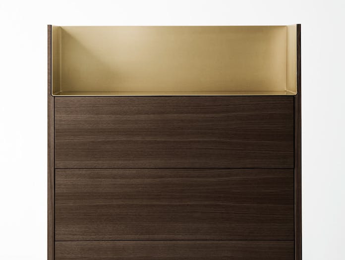 Punt Stockholm Dresser walnut gold detail Mario Ruiz