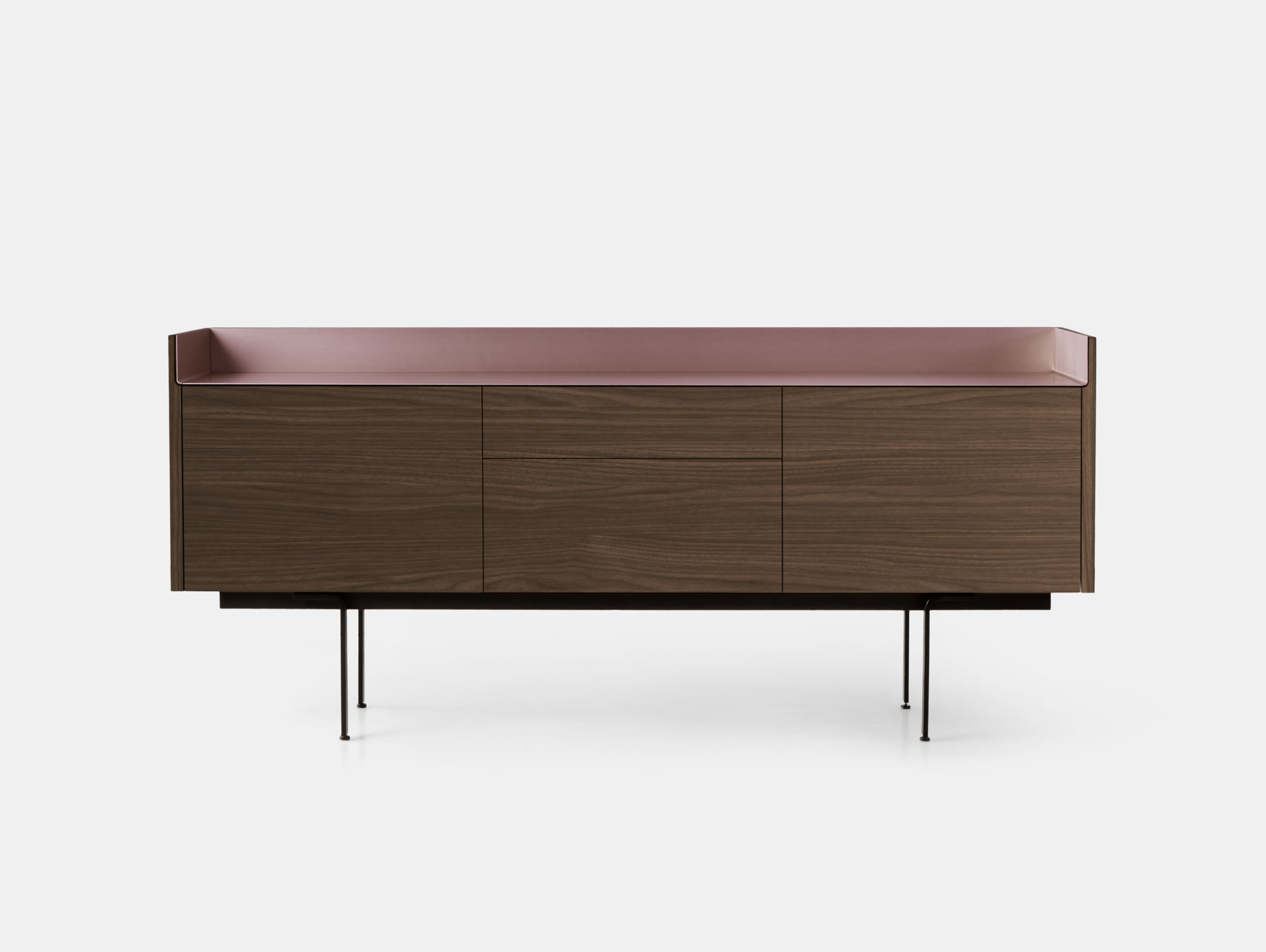 Punt Stockholm Sideboard STH312 dark walnut pink top Mario Ruiz