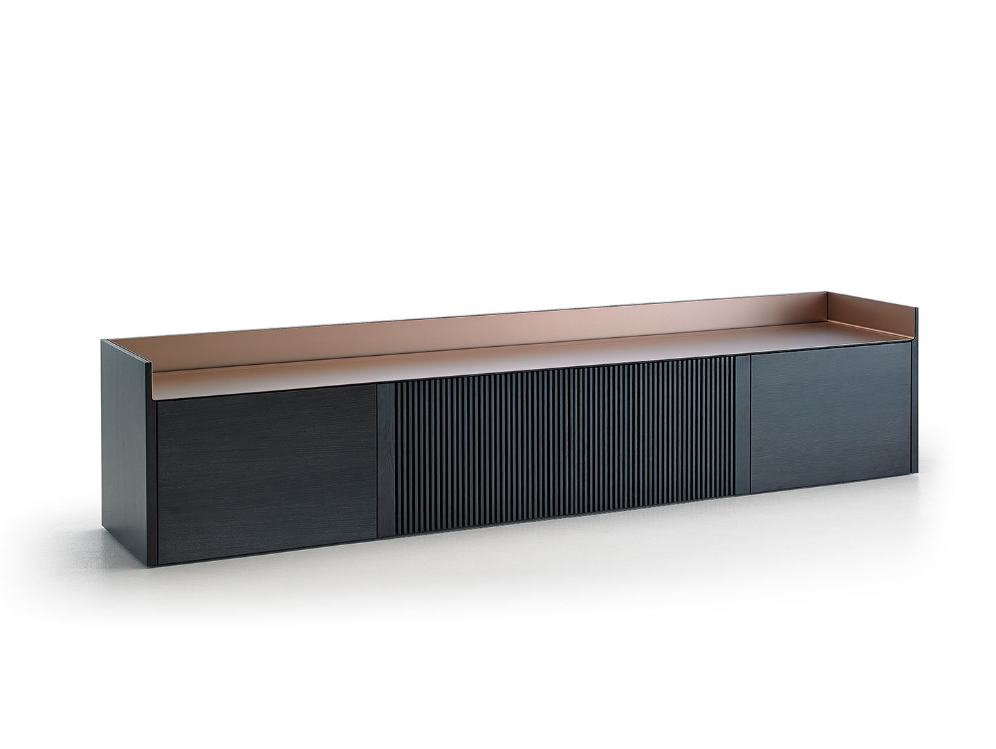 Punt Stockholm Sideboard STH403 side Dark Grey Oak Rose Top Mario Ruiz