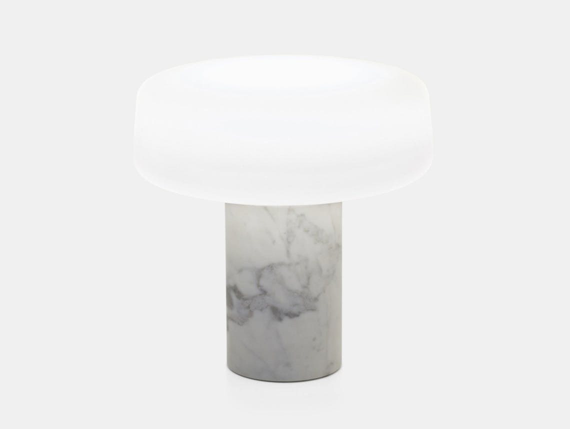 Terence Woodgate Solid Table Light large White Carrara Marble