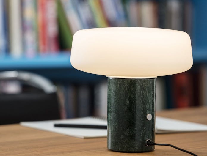 Terence Woodgate Solid Table Light small Serpentine Green Marble 2