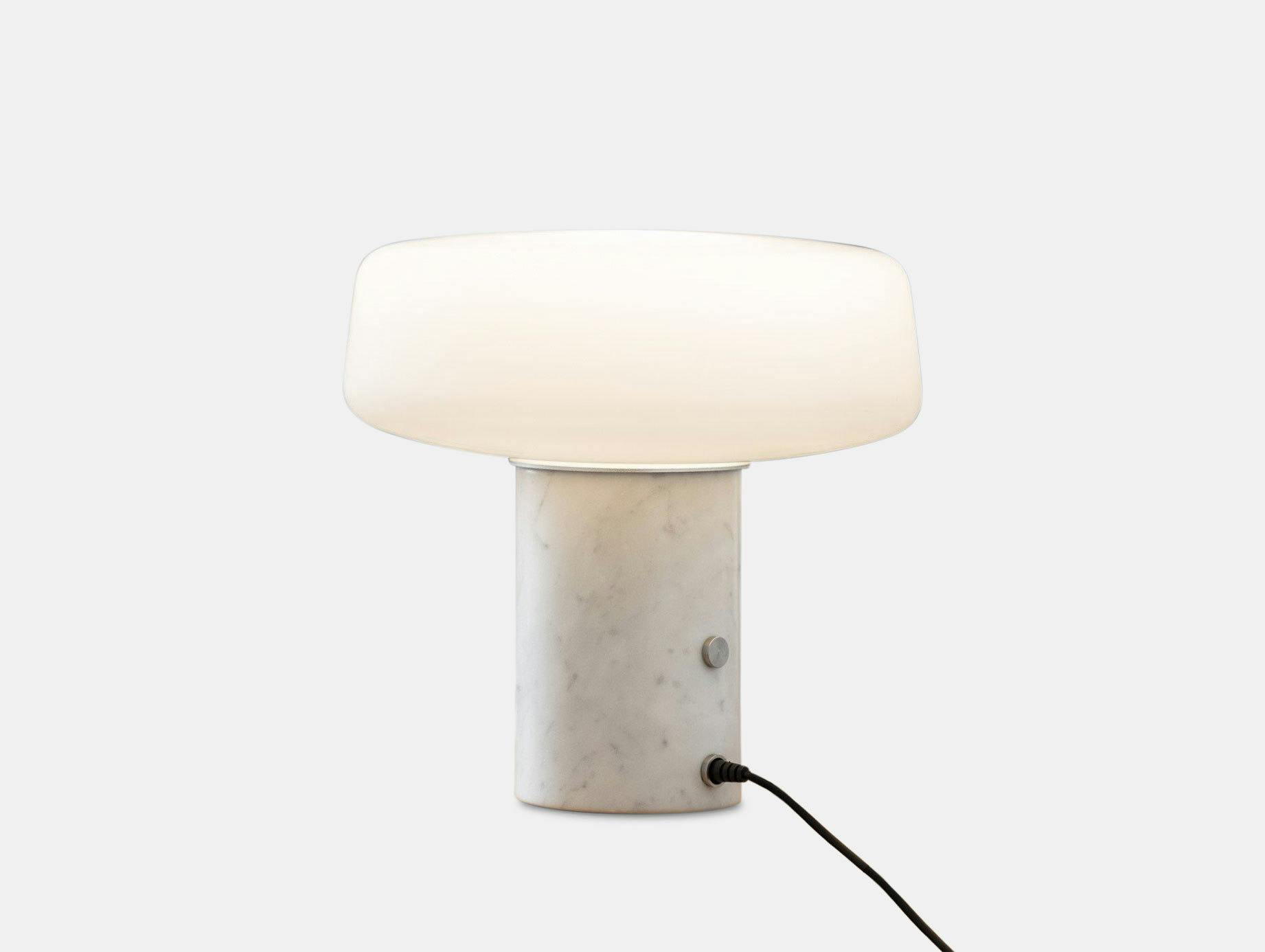 Terence Woodgate Solid Table Light small White Carrara Marble