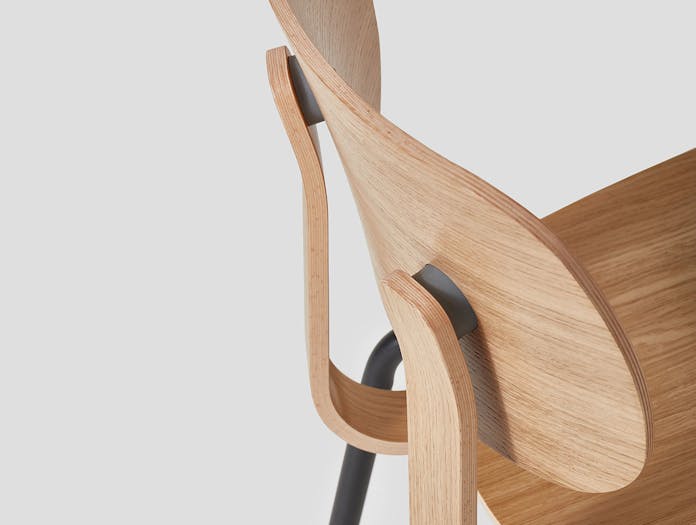Very Good and Proper HD Stacking Chair oak graphite detail John Tree