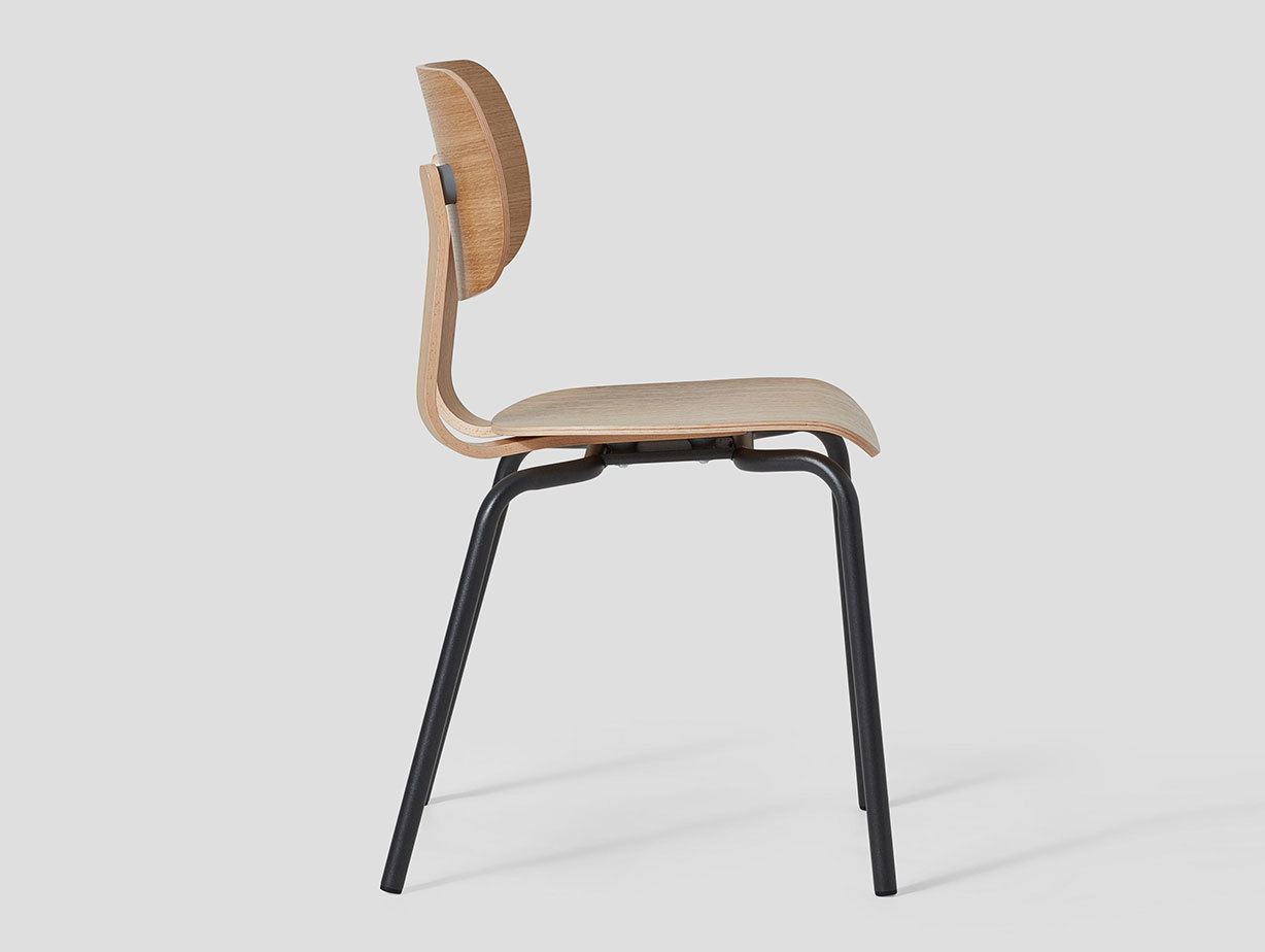 Very Good and Proper HD Stacking Chair oak graphite side John Tree