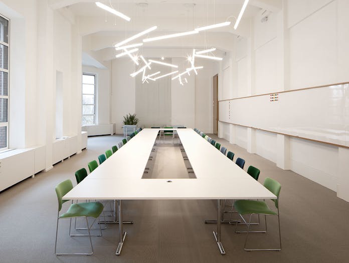 Vibia Halo Lineal Pendant Lights meeting room Martin Azua