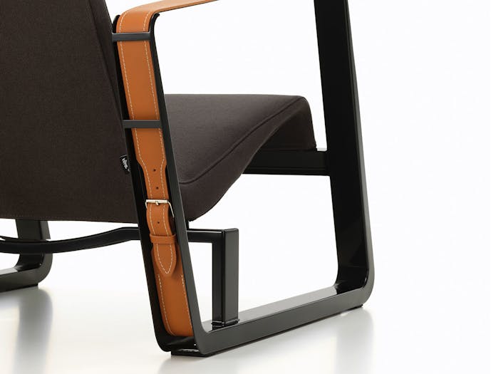 Vitra Cite Lounge Chair detail back Black base Graphite fabric Prouve