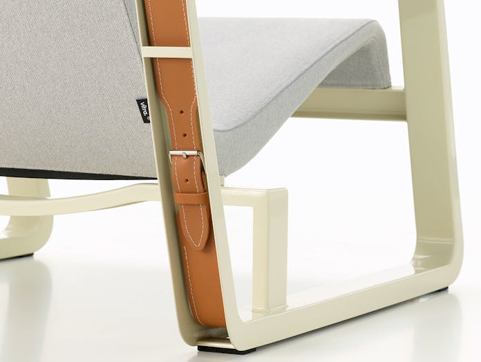 Vitra Cite Lounge Chair detail back Ecru base Cement Grey fabric Prouve