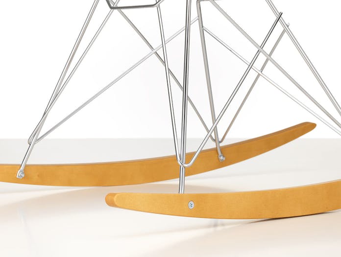 Vitra Eames Plastic Armchair RAR golden maple chrome base detail