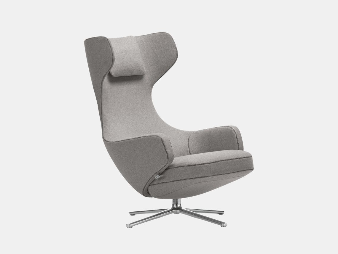Vitra Grand Repos Lounge Chair Cosy Pebble Grey Antonio Citterio