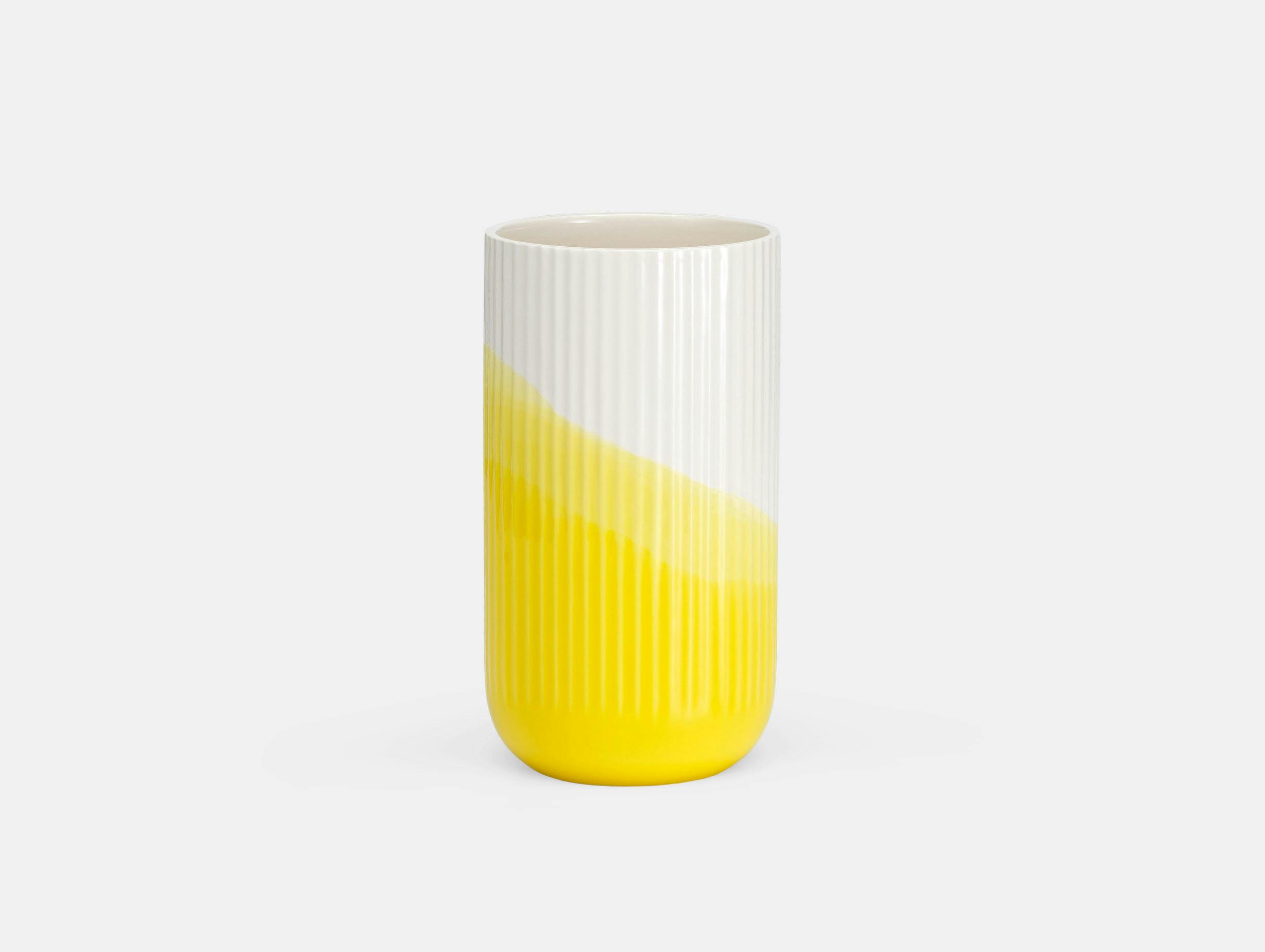 Vitra Herringbone Ribbed Vase Yellow Raw Edges