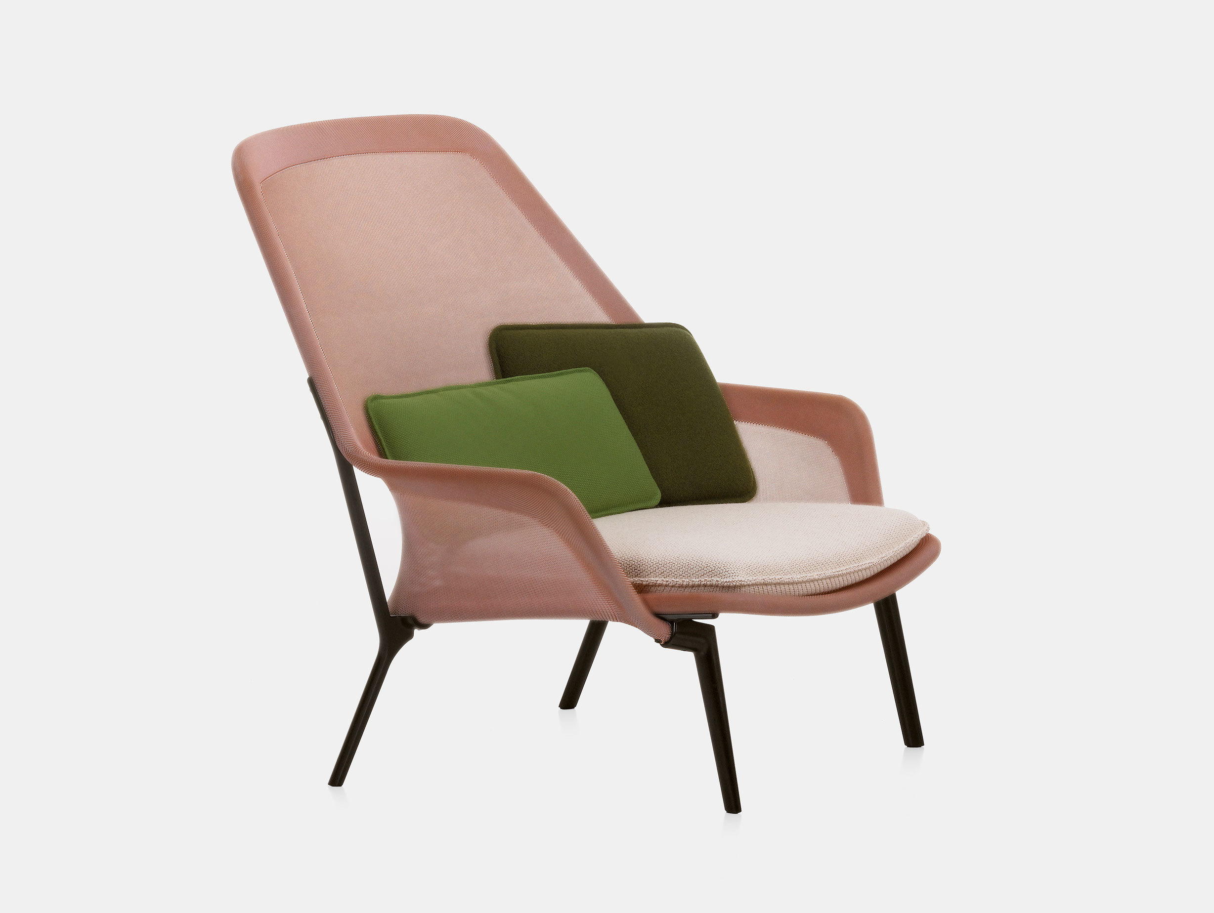 Vitra Slow Lounge Chair red cream chocolate base Bouroullec