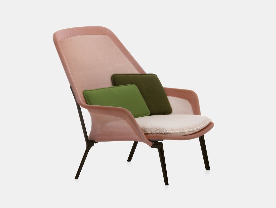 Vitra Slow Lounge Chair red cream chocolate base Bouroullec