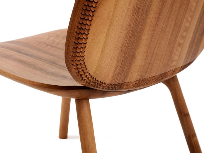 Zanat Unna Lounge Chair Walnut back detail Monica Forster