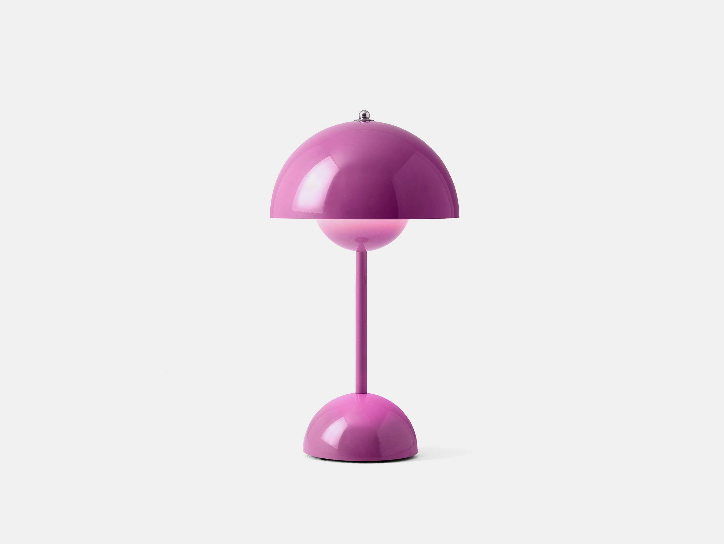 And tradition verner panton flowerpot portable light vp9 tangy pink