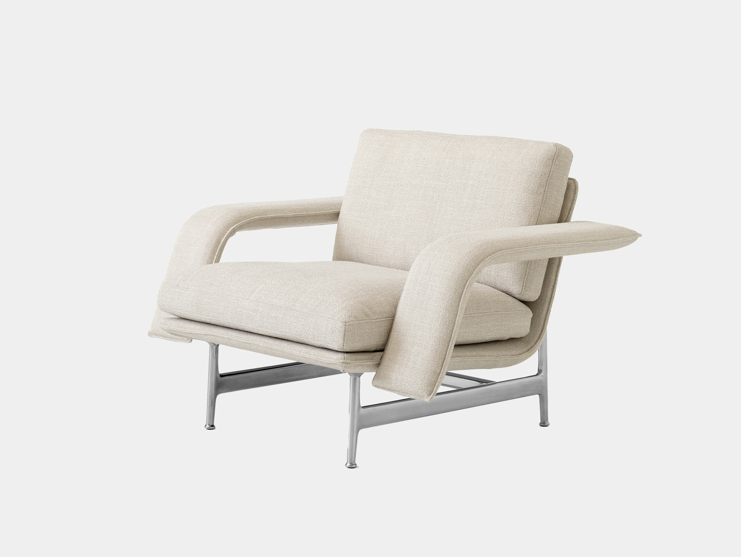 Andtradition meantime lounge chair AV29 polished aluminium base ecriture 0210