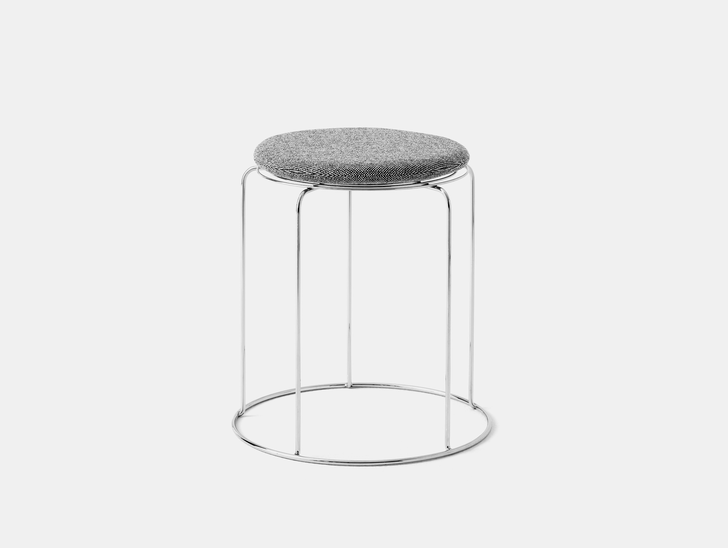 Tradition verner panton wire stool vp11 mirror polished steel hallingdal 126 grey