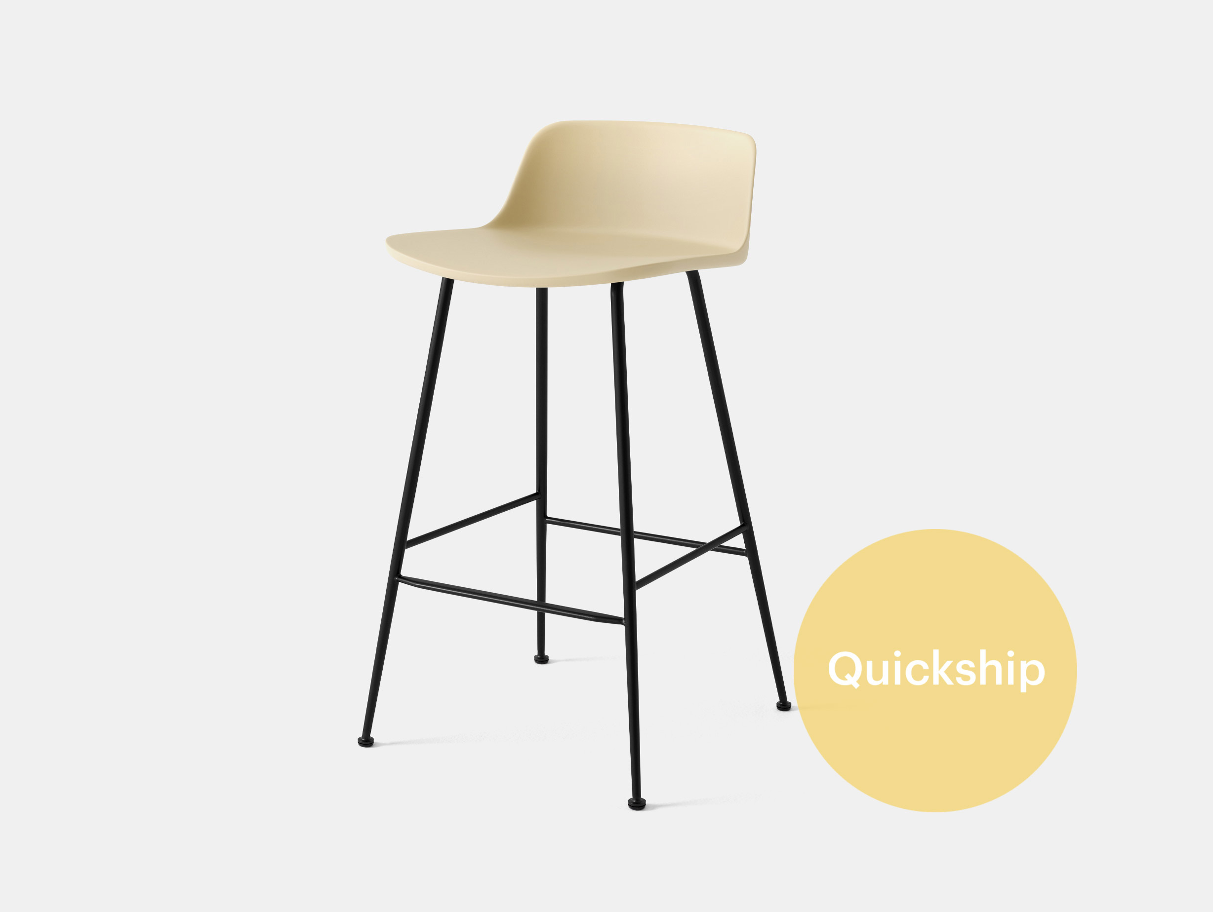 Quickship and tradition hee welling rely counter stool hw81 black base beige sand