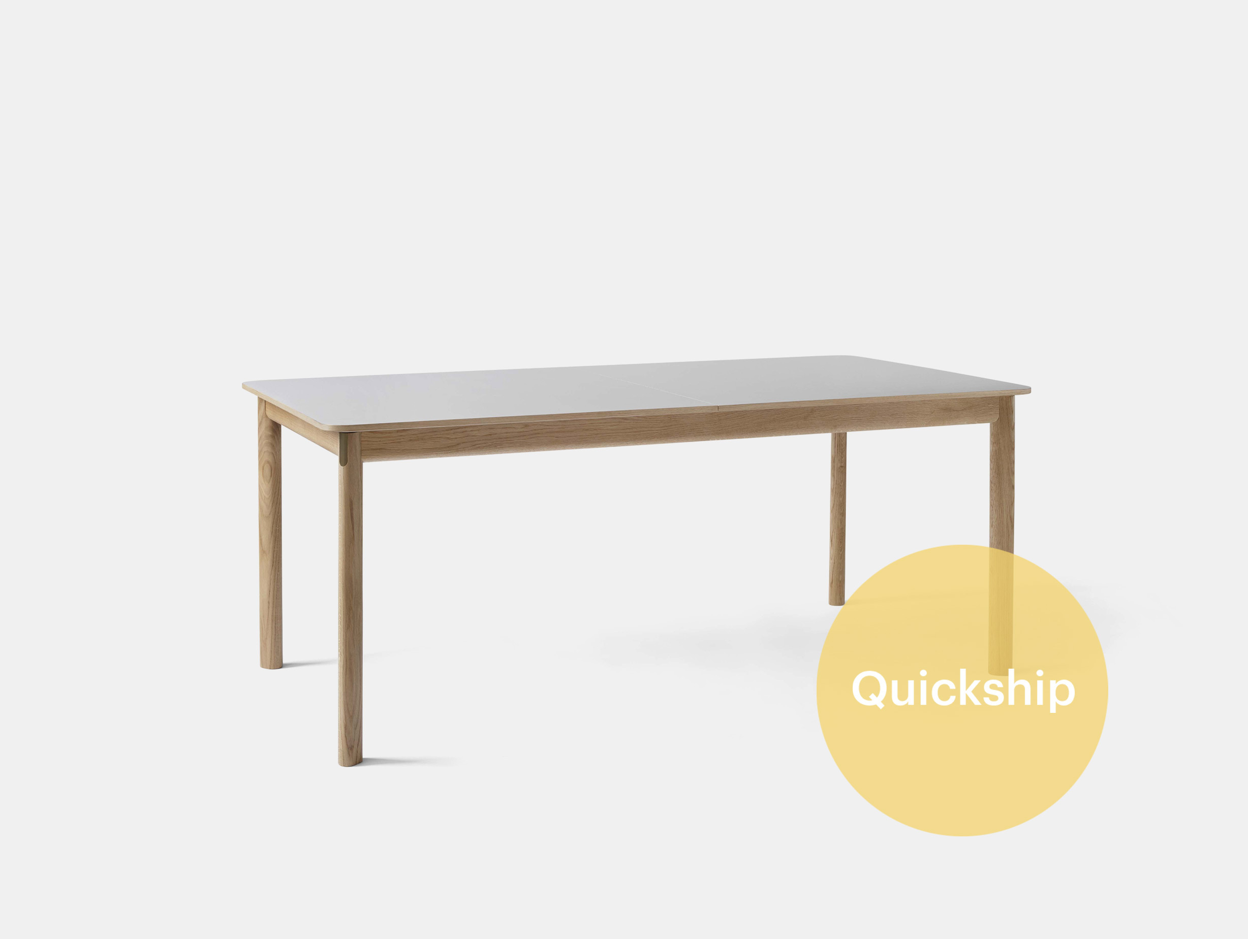 Quickship andtradition hee welling patch table hw1 white oiled oak fenix beige