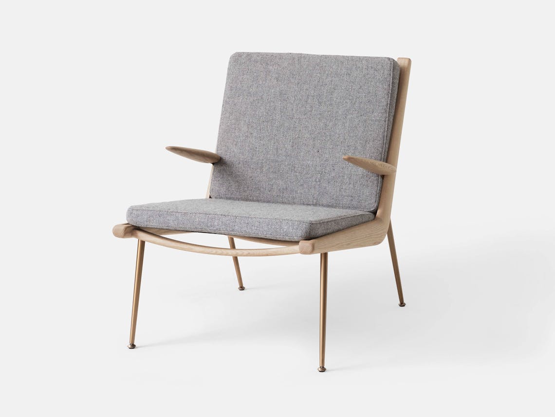 And Tradition Boomerang Lounge Chair with arms Oak Hallingdal 130 Hvidt Molgaard