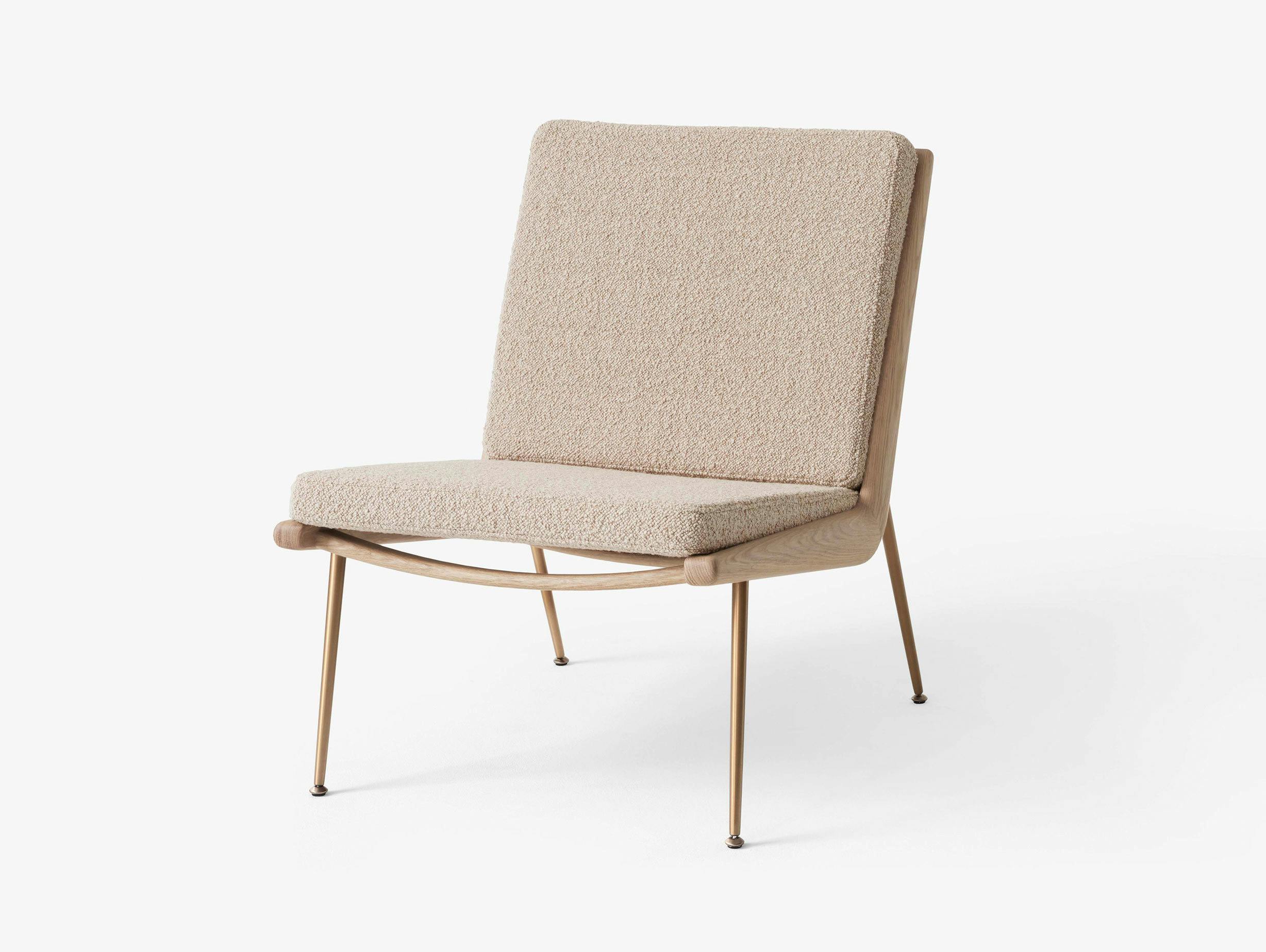 And Tradition Boomerang Lounge Chair without arms Oak Karakorum 003 Hvidt Molgaard