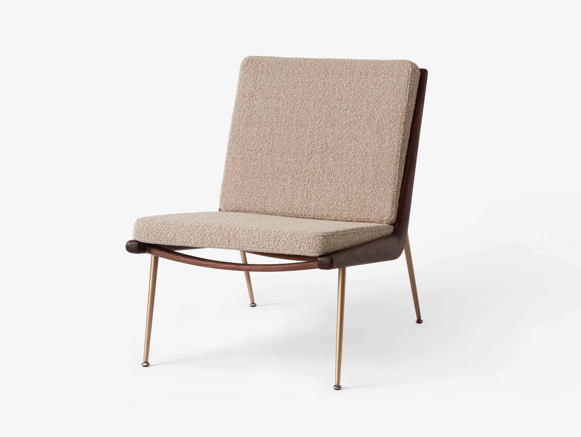 And Tradition Boomerang Lounge Chair without arms Walnut Karakorum 003 Hvidt Molgaard