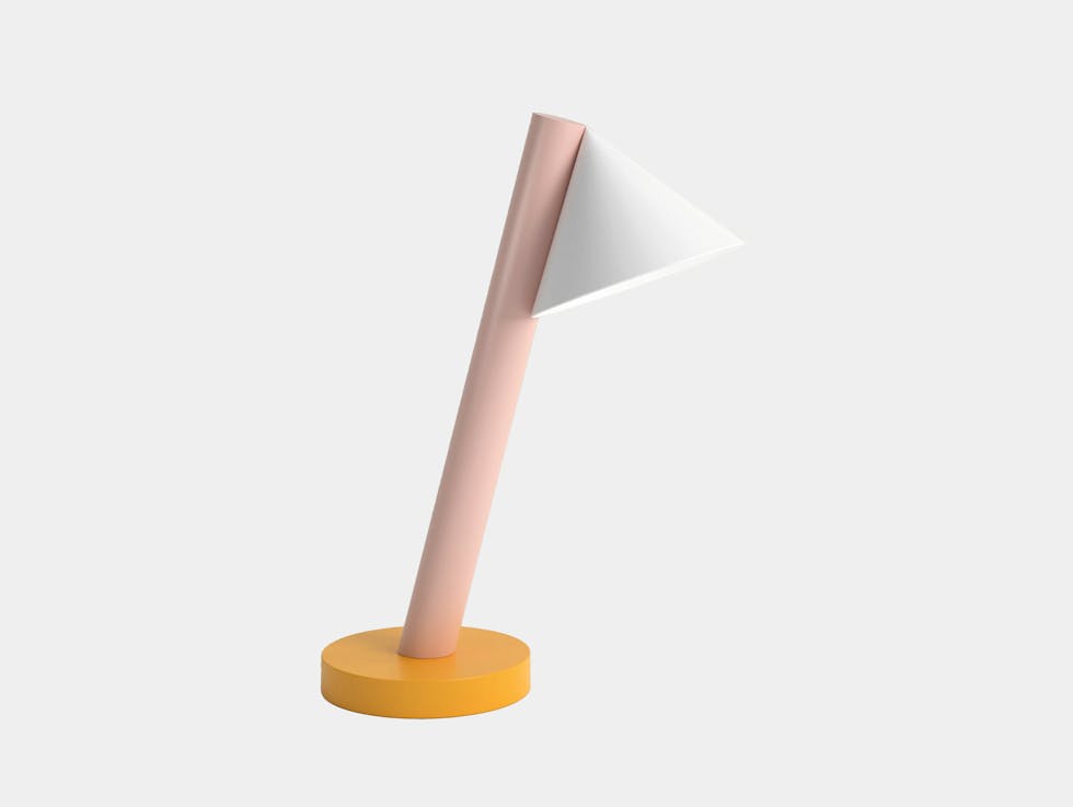 Areti tube globes cones desk lamp white pink orange yellow