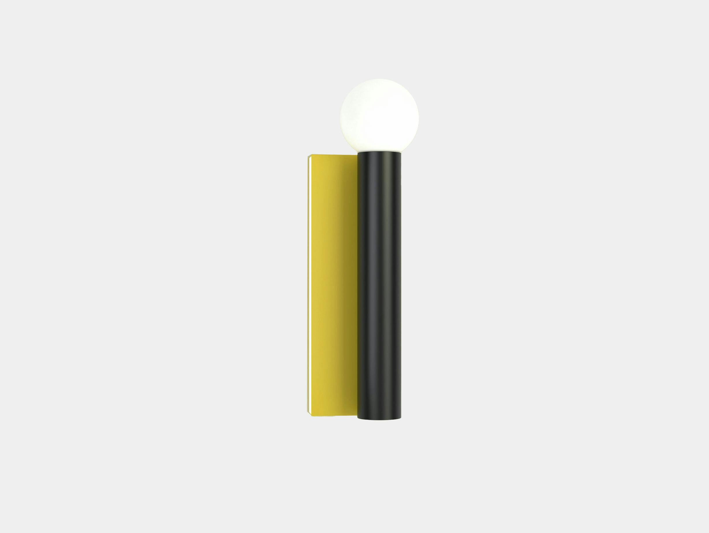 Areti tube rectangle wall light 2 lightyellow black