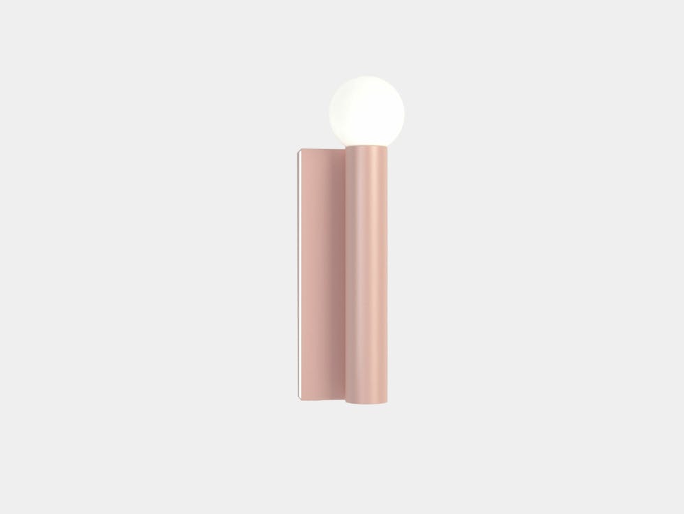 Areti tube rectangle wall light 2 pink