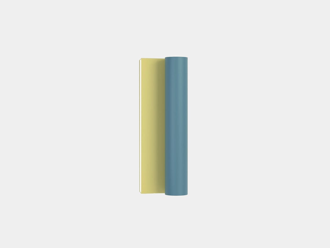 Areti tube rectangle wall light blue light yellow
