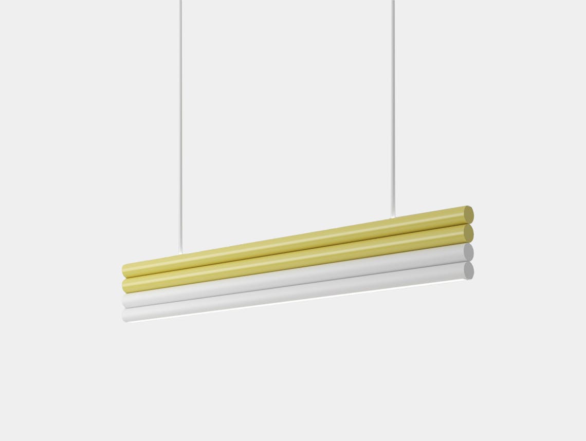 Atelier areti parallel tubes pendant light light yellow white