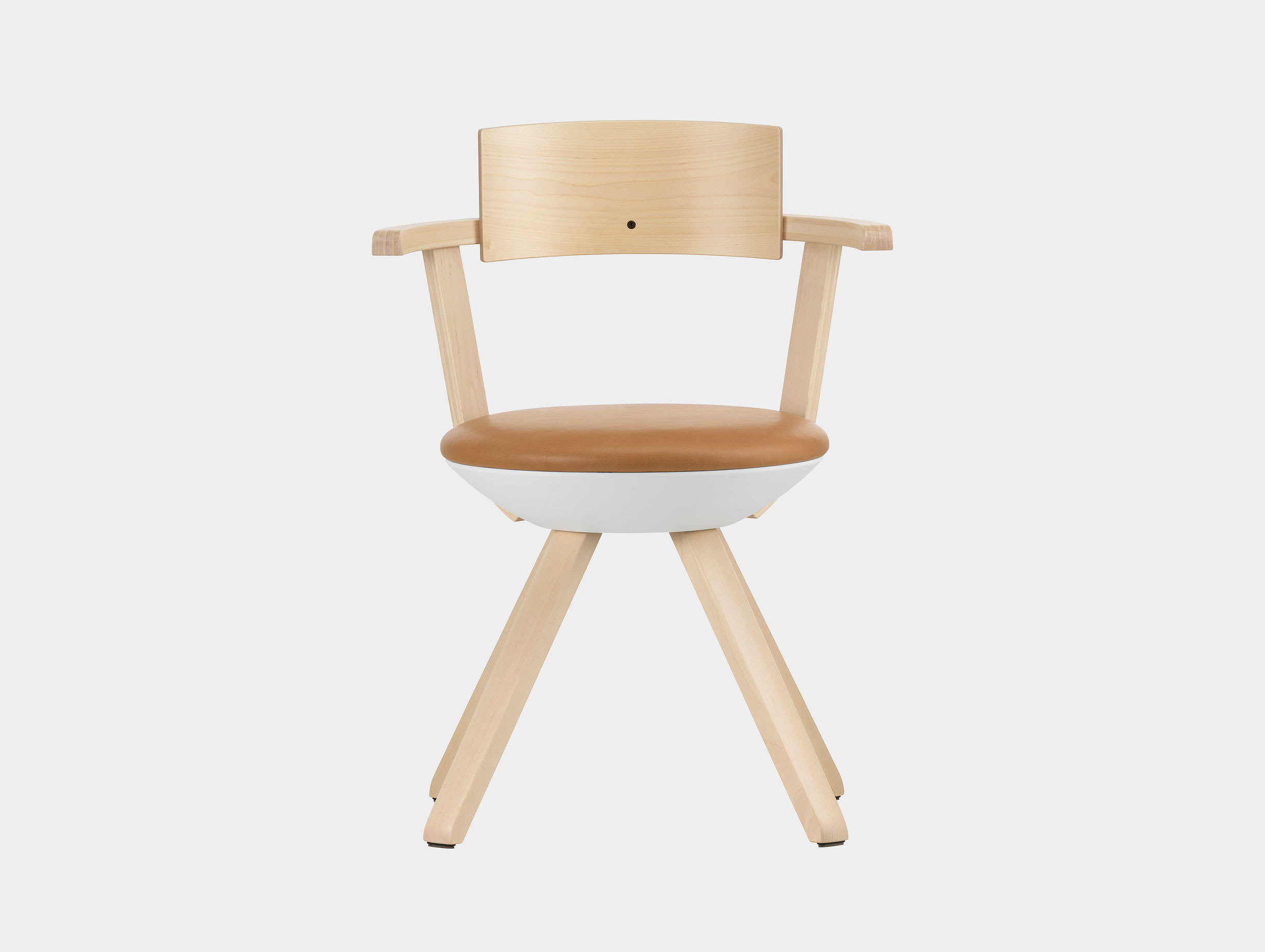 Artek Rival Chair Backrest Silver Birch With Caramel Leather Konstantin Grcic