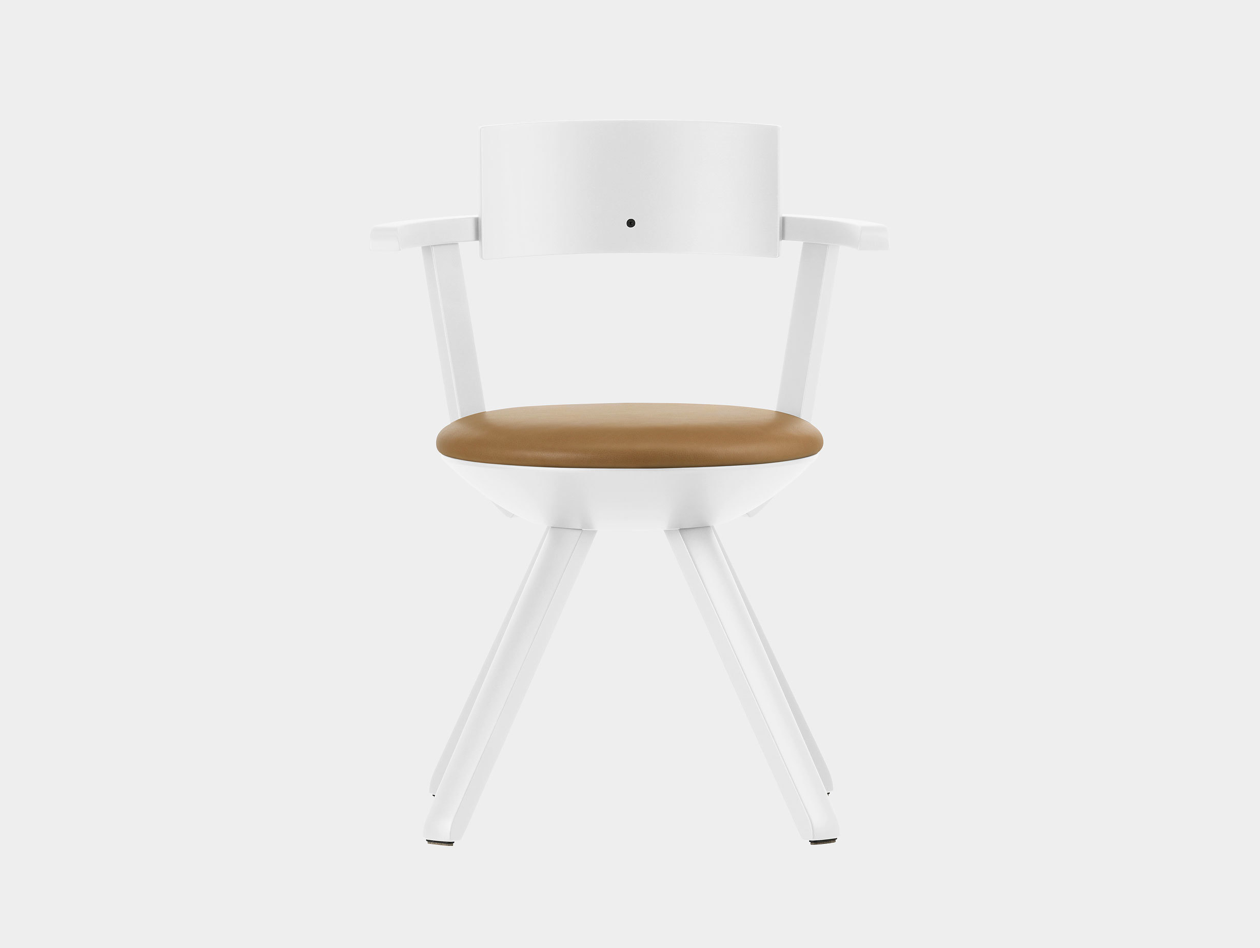 Artek Rival Chair Backrest White With Caramel Leather Konstantin Grcic
