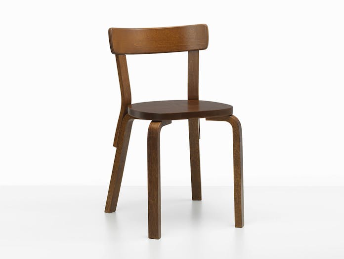 Artek Chair 69 Palmio Walnut Stained Alvar Aalto