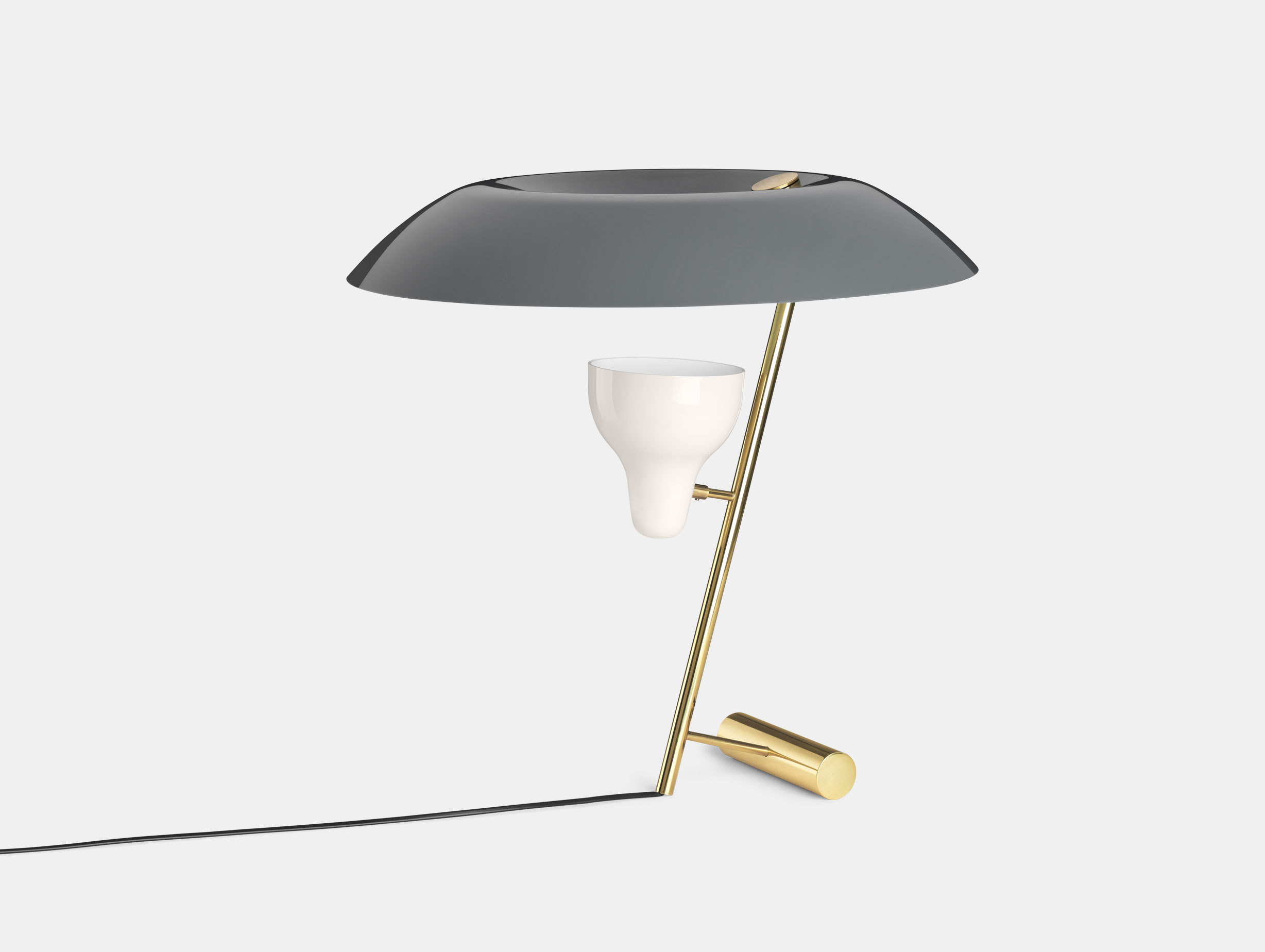 Astep Model 548 Table Light Grey Brass Gino Sarfatti