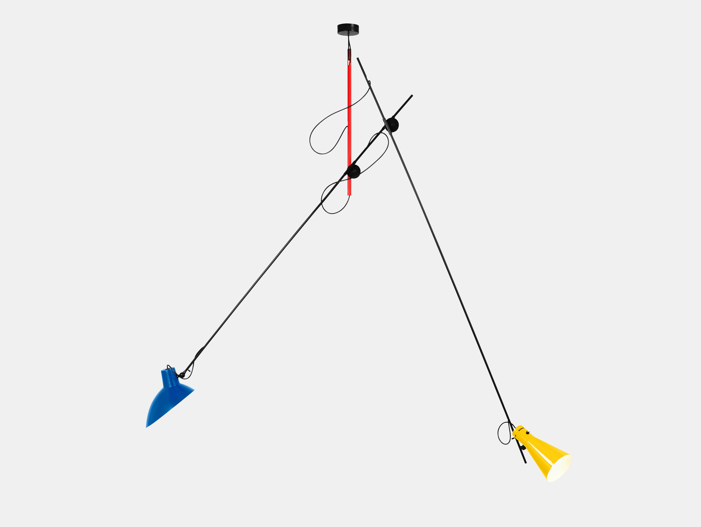 Astep Vv Cinquanta Suspension Light Red Blue Yellow Vittoriano Vigano