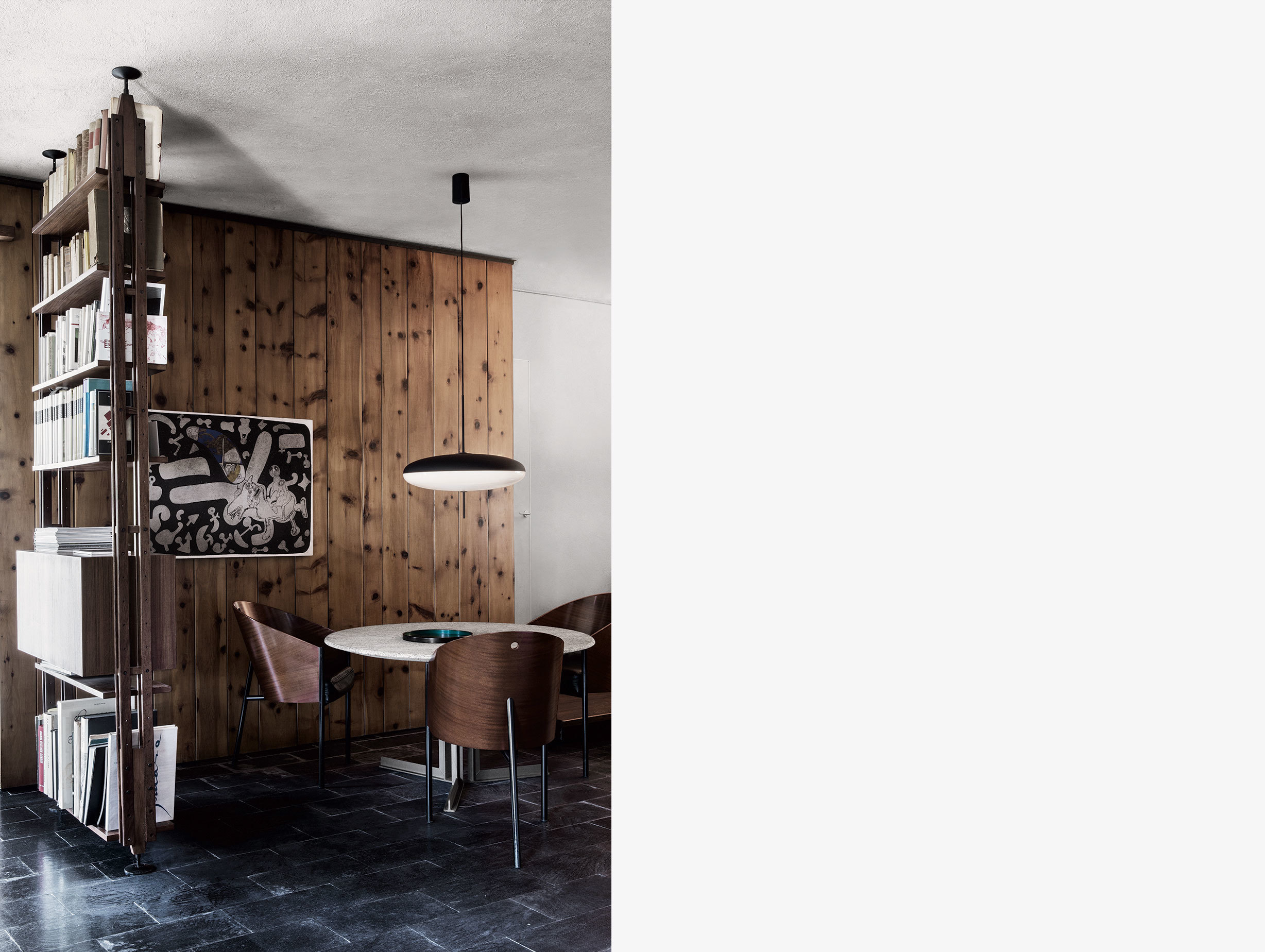 Astep Model 2065 Suspension Light Black White Gino Sarfatti