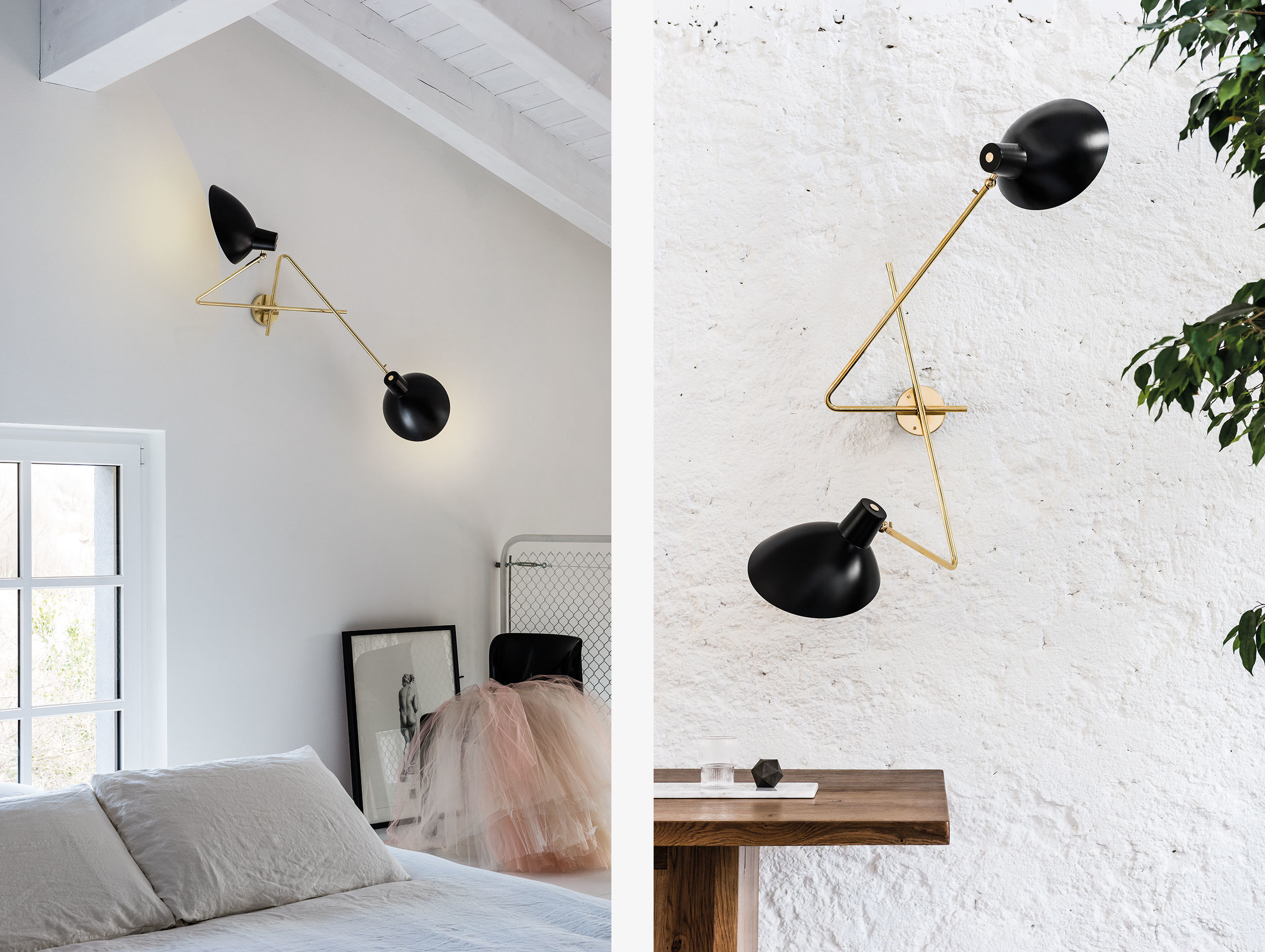 Astep Vv Cinquanta Twin Wall Lights Black Vittoriano Vigano