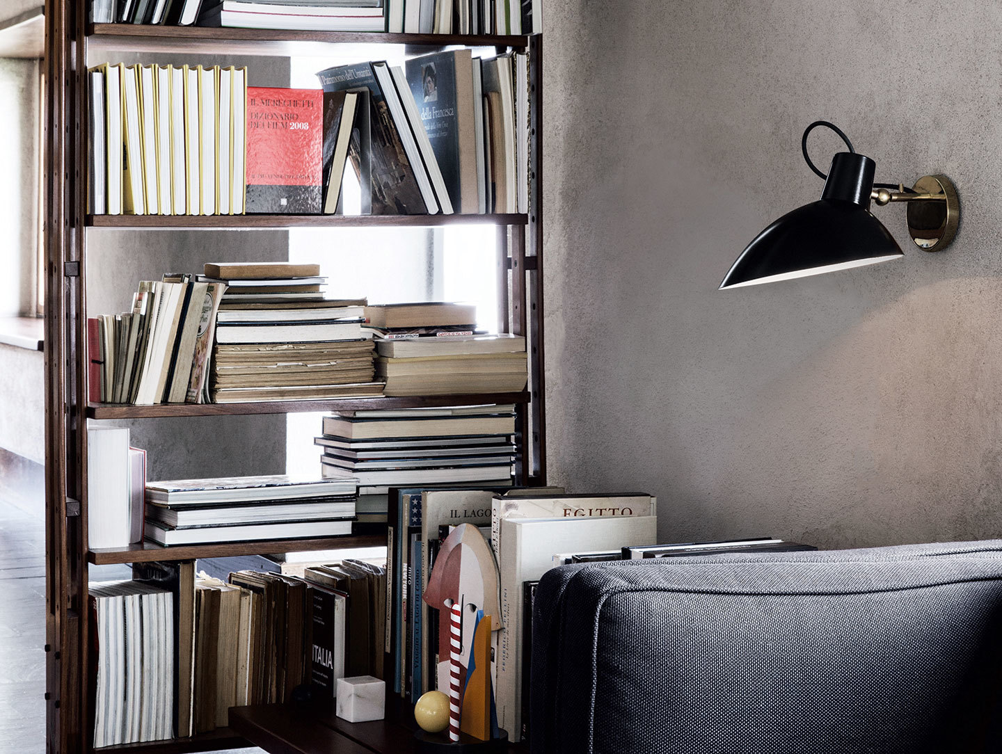 Astep Vv Cinquanta Wall Light Brass Black Library Vittoriano Vigano