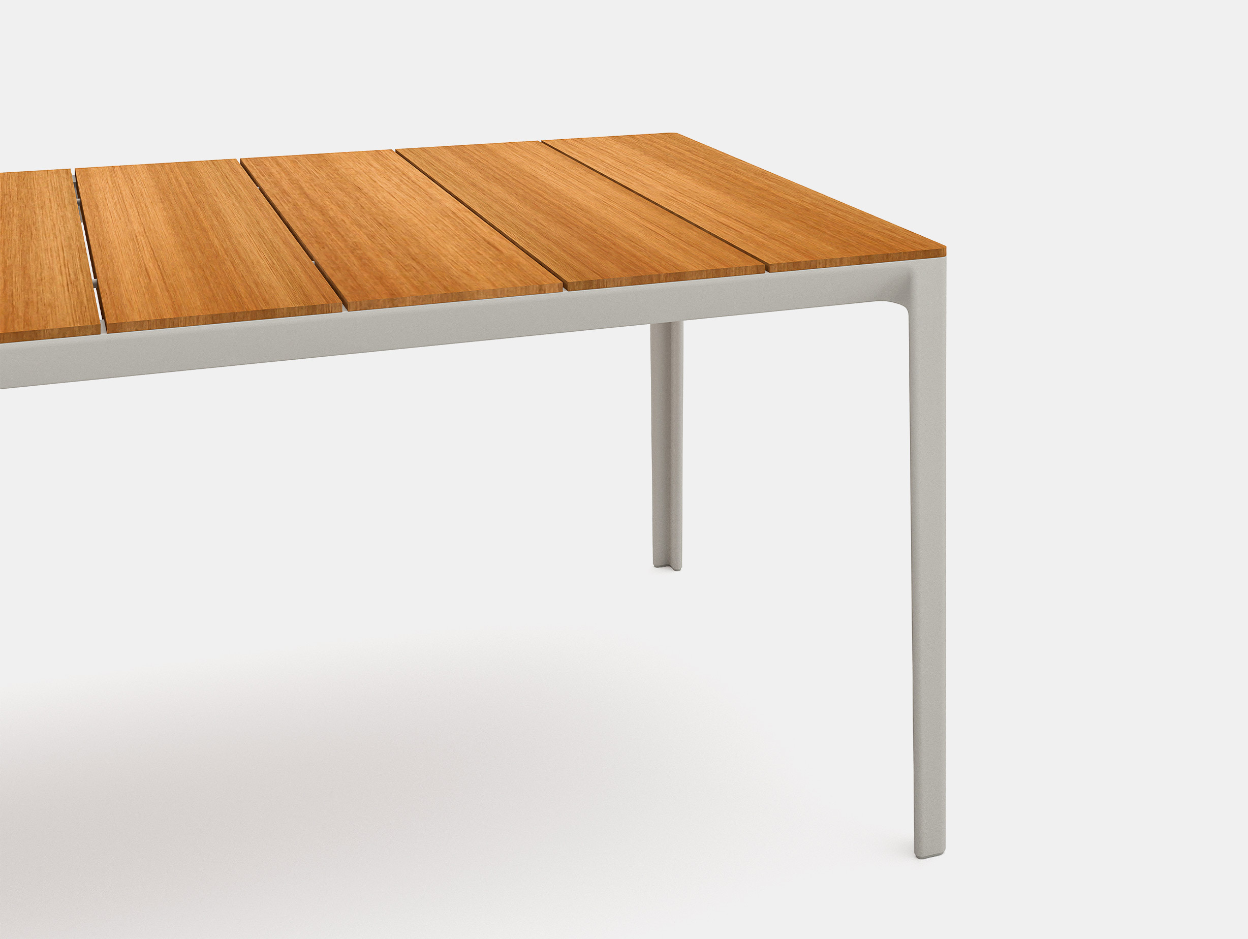 Bensen able outdoor dining table sand grey lifestyle