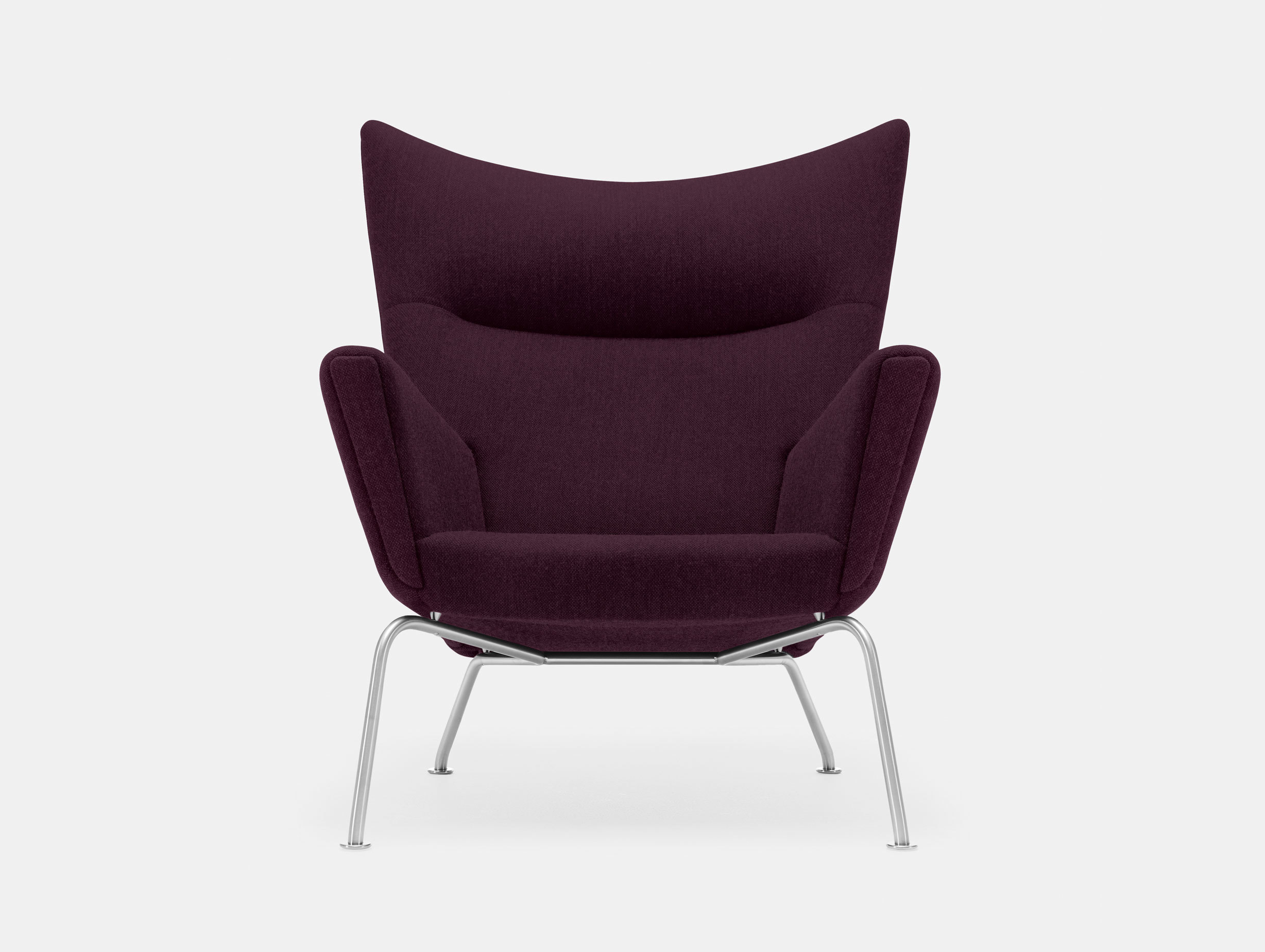 Carl hansen CH445 Wing Chair Fiord 591 stainless steel legs hans wegner