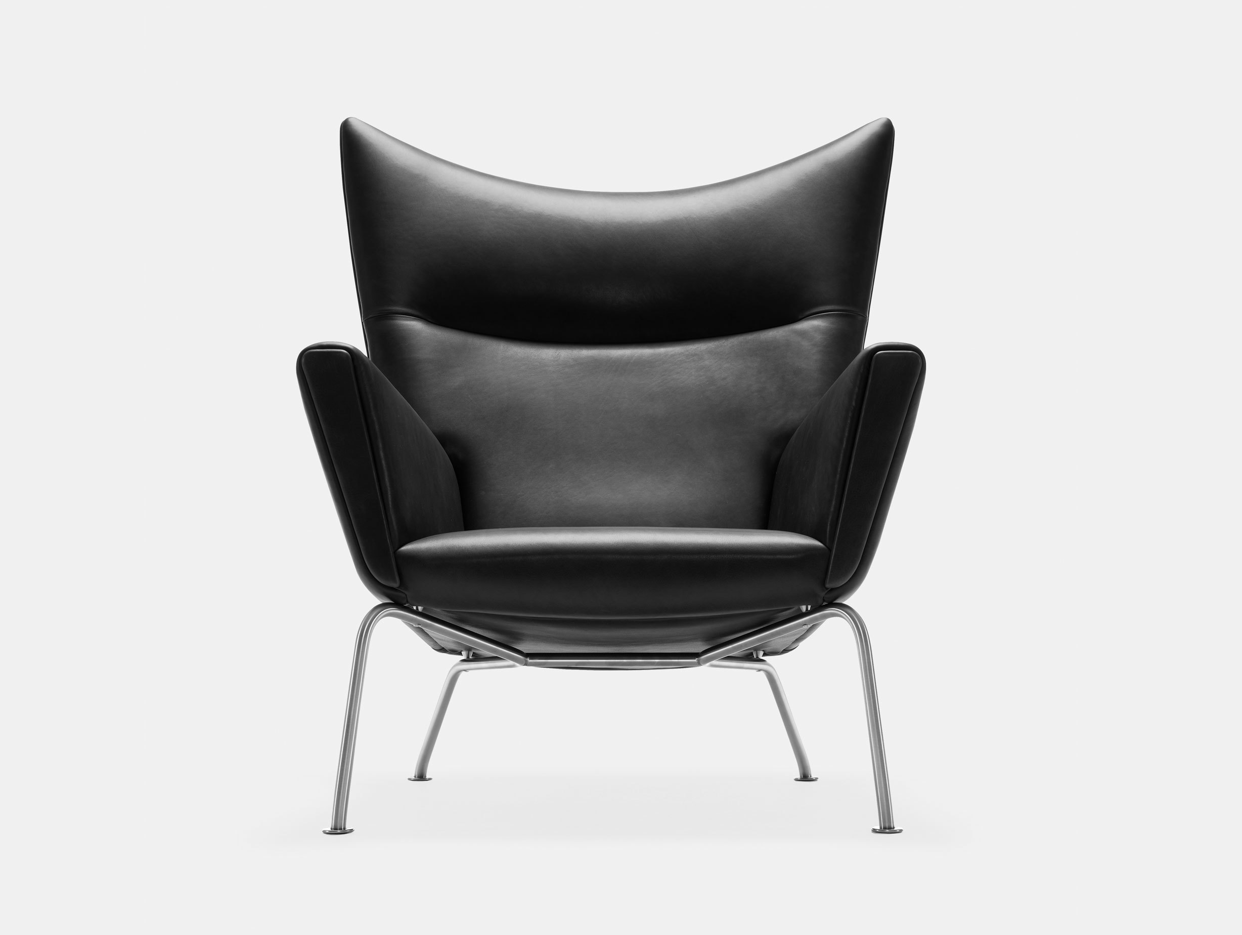 Carl hansen CH445 Wing Chair Thor 301 Black Leather hans wegner