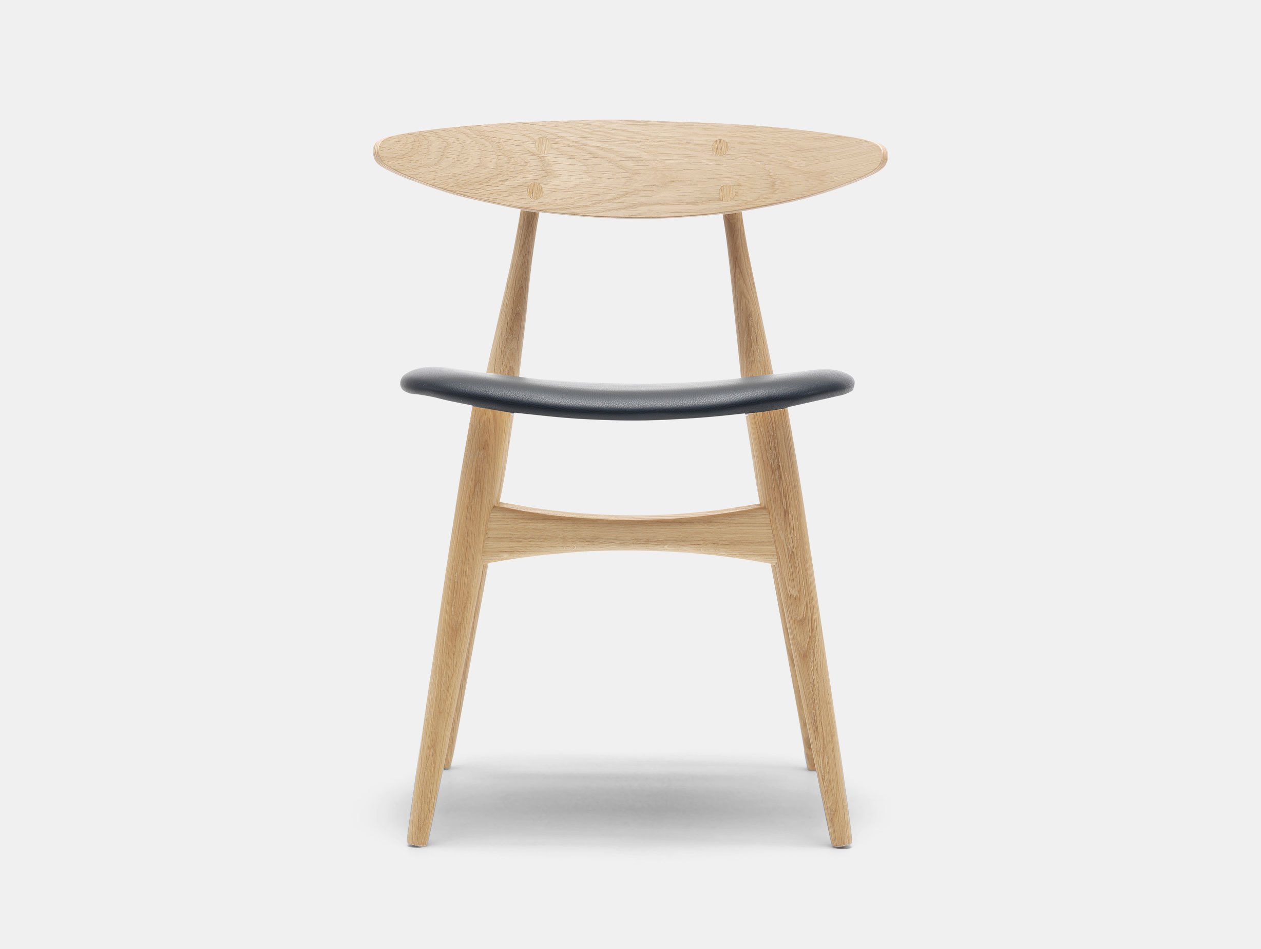 Carl Hansen Ch33 Chair Oak Black Leather Hans Wegner