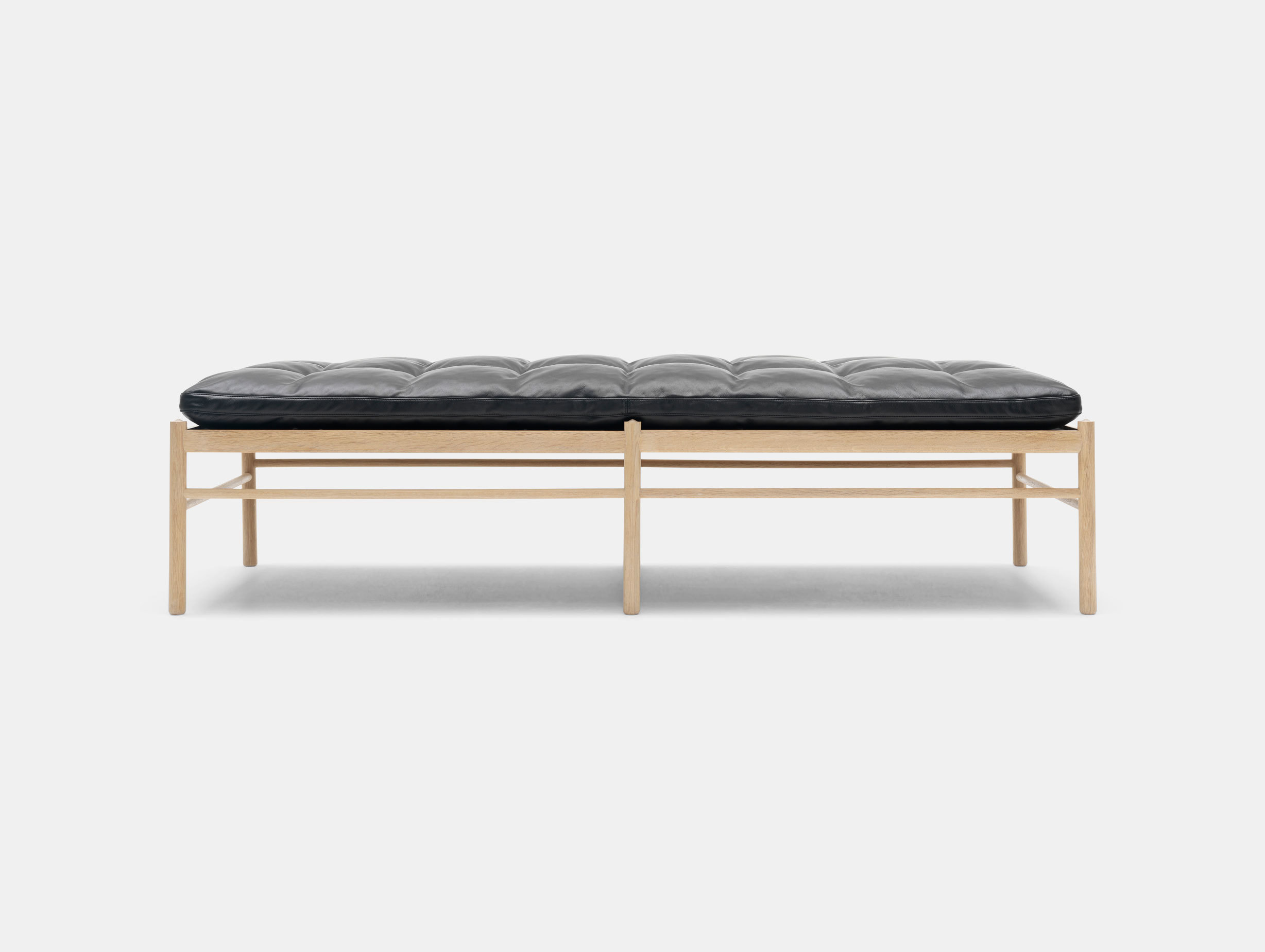 Carl Hansen Ow150 Daybed Oak Black Leather Ole Wanscher