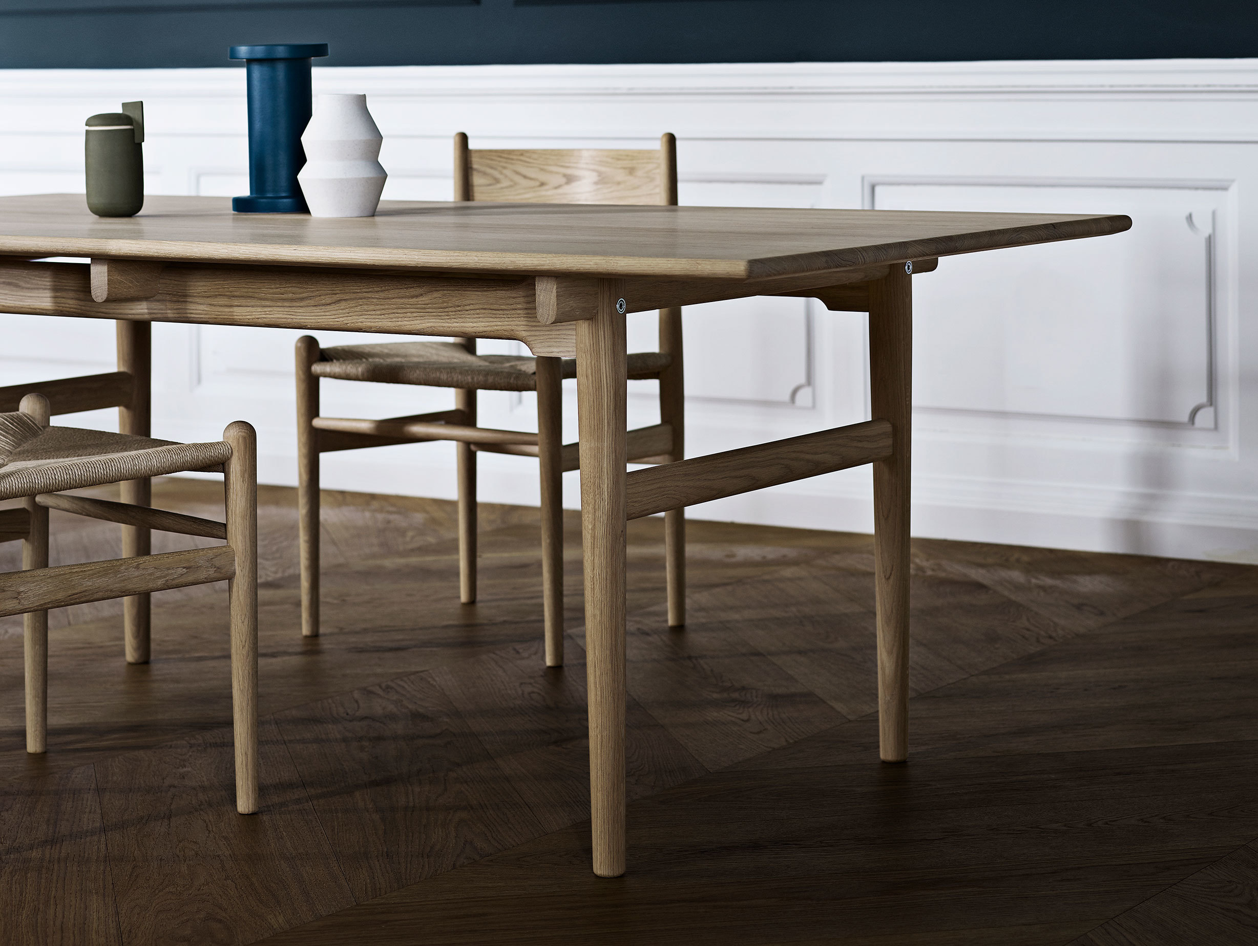 Carl Hansen Ch327 Table Oak White Oil Ch36 Oak White Oil Natural Paper Cord