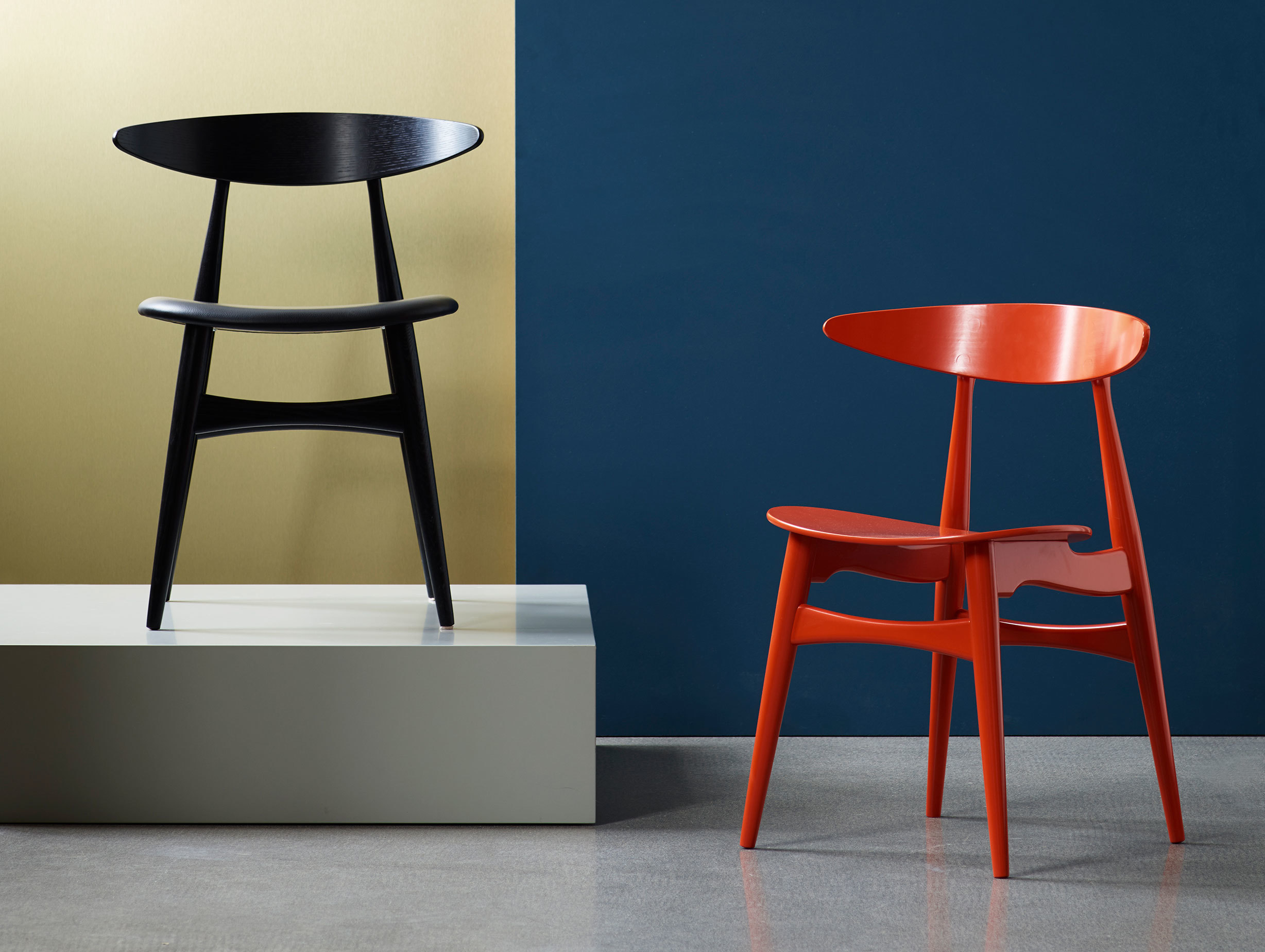 Carl Hansen Ch33 Chair Oak Black Thor 307 Ch33 Beech Orange Hans Wegner