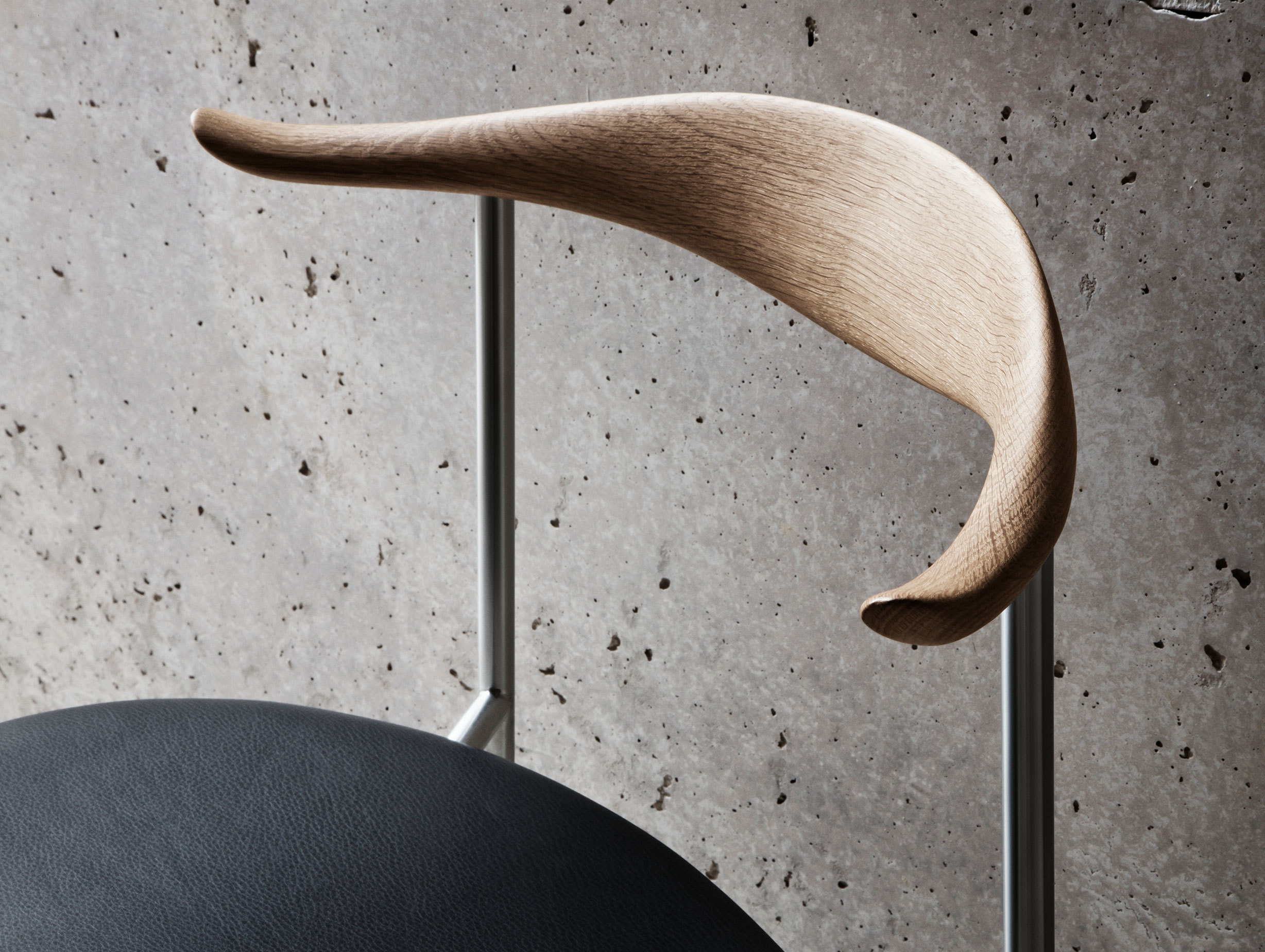 Carl Hansen Ch88 Chair Oak Leather Detail