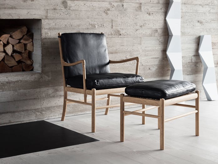Carl Hansen Ow149 Colonial Chair Oak Black Leather