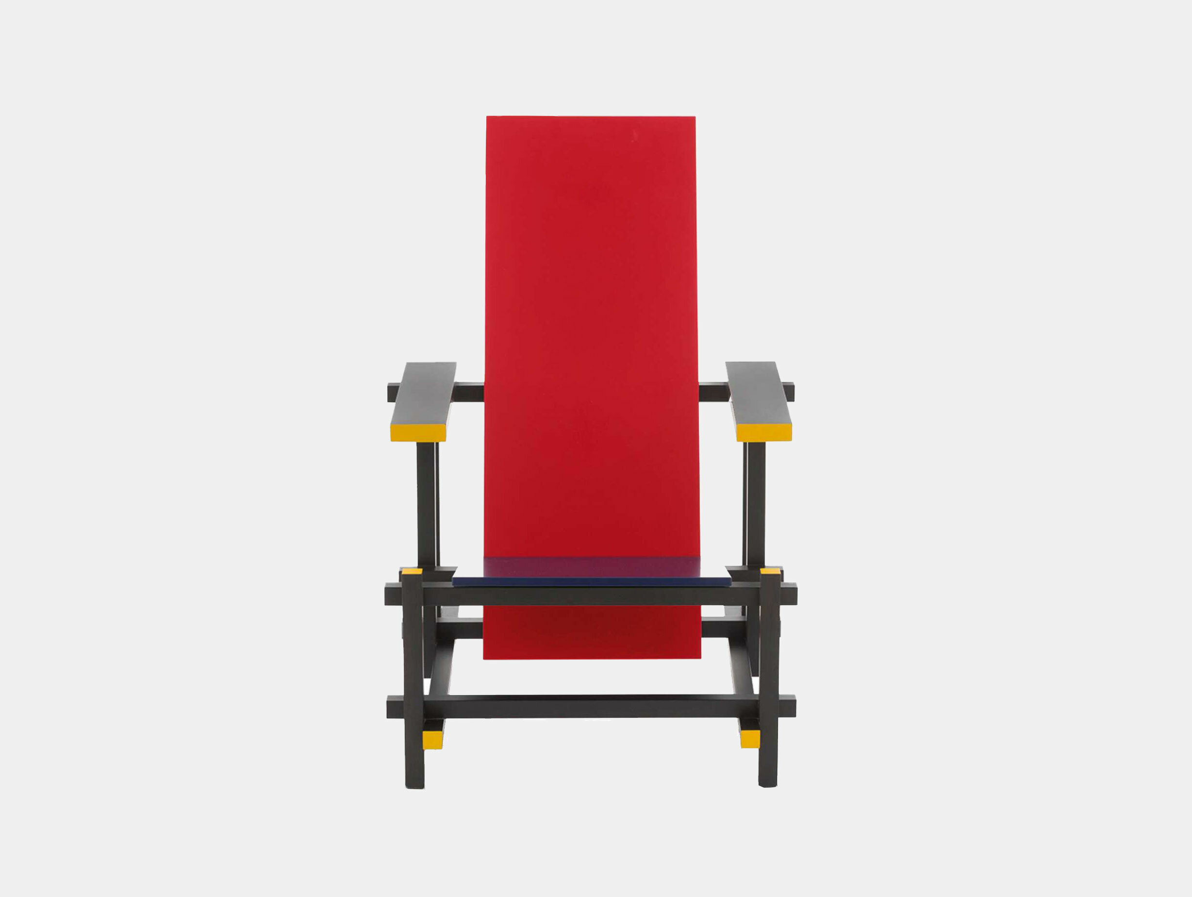 Cassina gerrit thomas rietveld red blue chair front