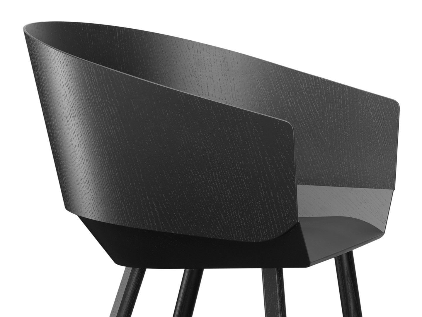 E15 Houdini Armchair Black detail Stefan Diez